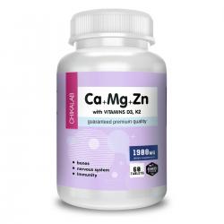 Chikalab Ca + Mg + Zn with vitamins D3, K2 60 tablets