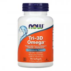 Now Foods Tri-3D Omega + Vitamin D-3 90 softgels