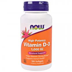 Now Foods Vitamin D-3 1.000 IU 180 soft