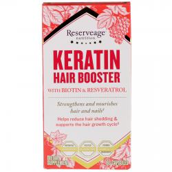 ReserveAge Nutrition Keratin Hair Booster with biotin & resveratrol 60 capsules