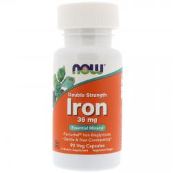 Now Foods Iron 36 mg 90 vcaps
