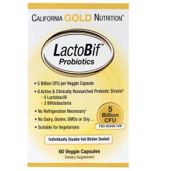 California Gold Nutrition LactoBif Probiotics 5 Billion CFU 60 vcaps