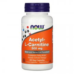 Now Foods Acetyl-L-Carnitine 500 mg 50 capsules