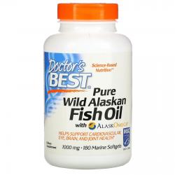 Doctor's Best Pure Wild Alaskan Fish Oil 1000 mg 180 softgels