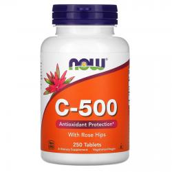 Now Foods C-500 with Rose Hips 250 tablets