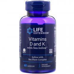 Life Extension Vitamins D and K with Sea-iodine 60 capsules