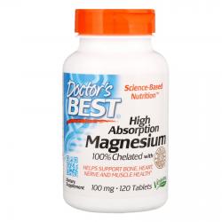 Doctor's Best Magnesium 100 % Chelated 120 tablets