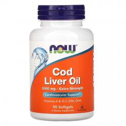Now Foods Cod Liver Oil 1000 mg Extra Strenght 90softgels