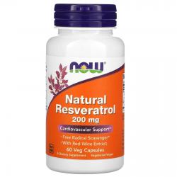 Now Foods Natural Resveratrol 200 mg 60 vcaps