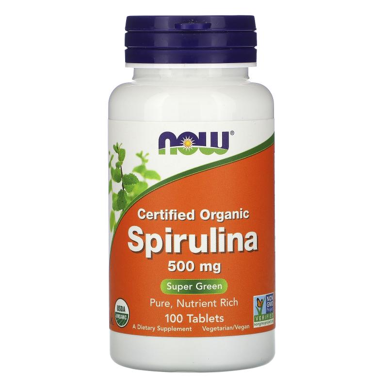 Now Foods Spirulina Certified Organic 500 mg 100 tab - фото 1
