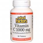 Natural Factors Vitamin C plus Bioflavonoids & Rosehips 1000 mg 90 tablets - фото 1
