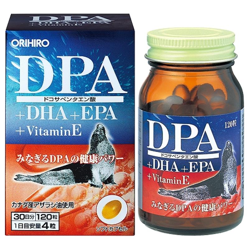 Orihiro DPA + DHA +EPA Орихиро Омега -3 жирные кислоты с витамином E 120 капсул - фото 1