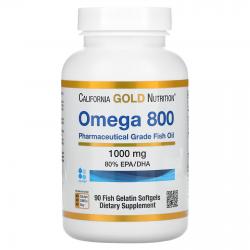 California Gold Nutrition Omega 800 1000 mg 80% EPA-DHA 90 softgels