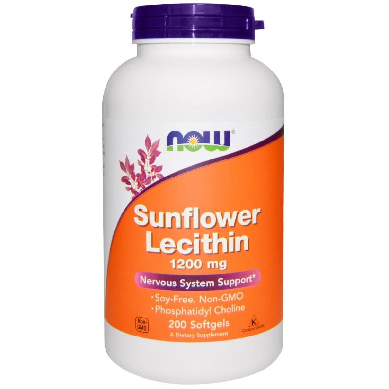 Now Foods Sunflower Lecithin 1200 mg 200 softgels - фото 1