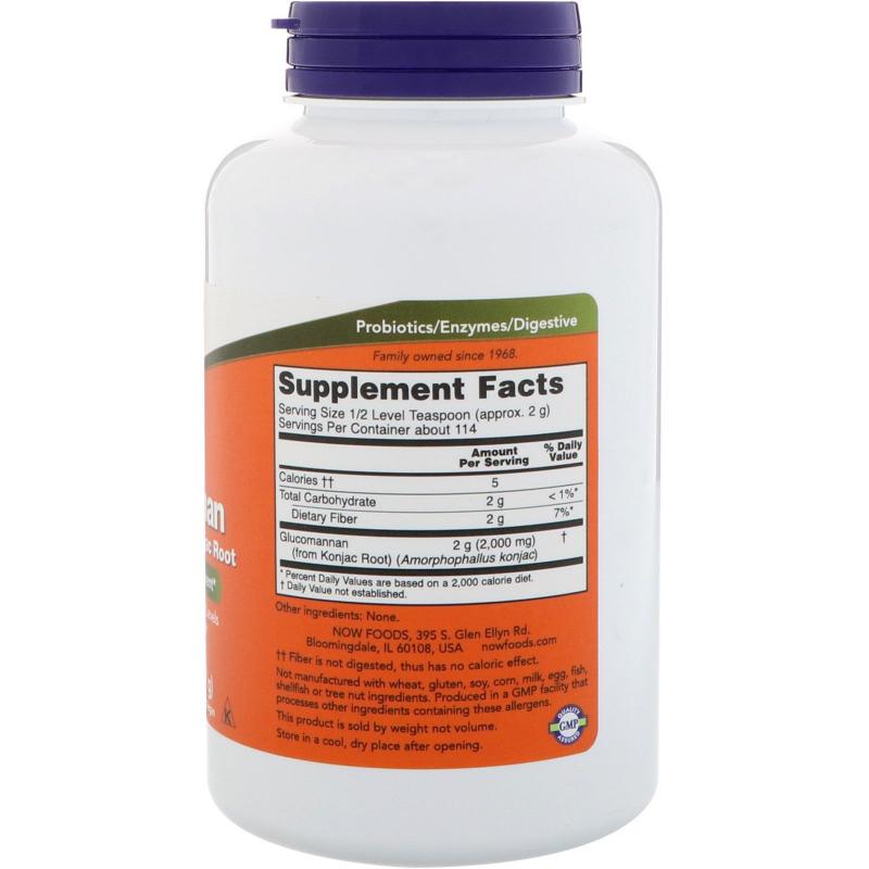 Now Foods Glucomannan Pure Powder from Konjac Root 227 g - фото 1