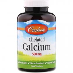 Carlson Labs Chelated Calcium 500 mg 180 Tablets