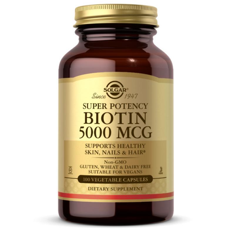 Solgar Biotin 5000 mcg Super Potency 100 capsules - фото 1