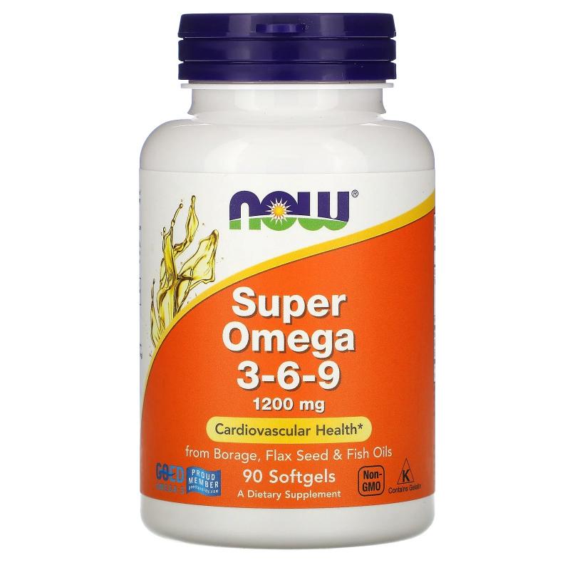 Now Foods Super Omega 3-6-9 1200 mg 90 softgels - фото 1
