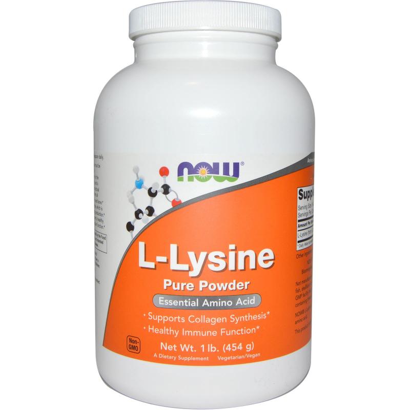 Now Foods L-Lysine Pure Powder 454 g - фото 1