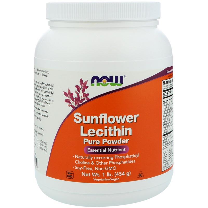 Now foods Sunflower Lecithin Pure Powder 454 g - фото 1