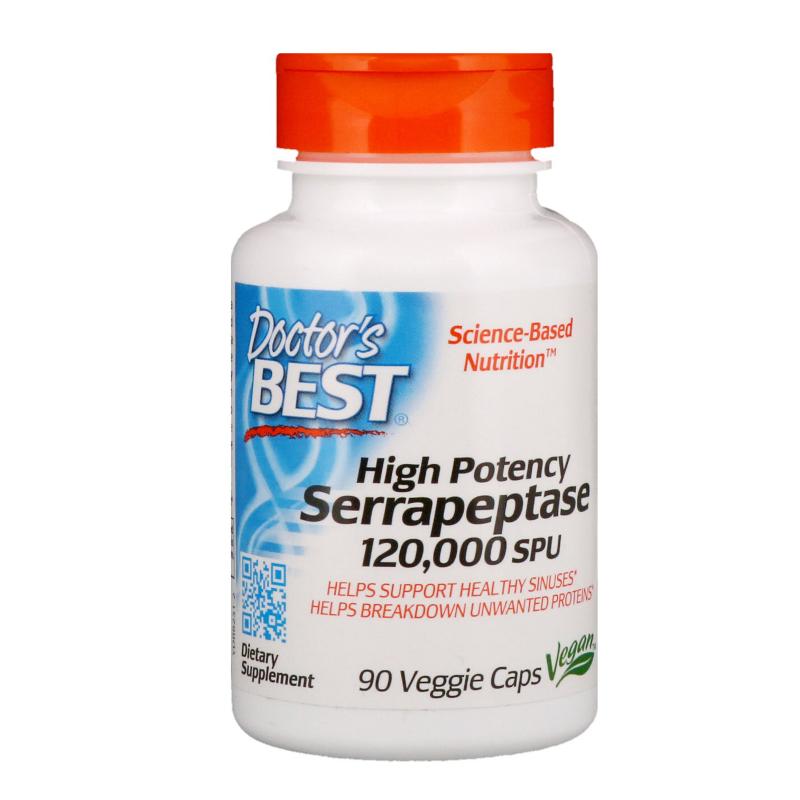 Doctor's Best Best High Potency 120 000 SPU Serrapeptase 90 vcaps - фото 1