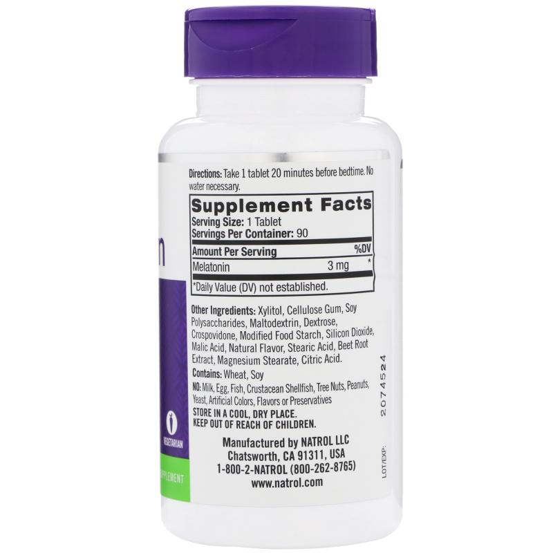 Natrol Melatonin Fast Dissolve Strawberry 3 mg 90 tab - фото 1