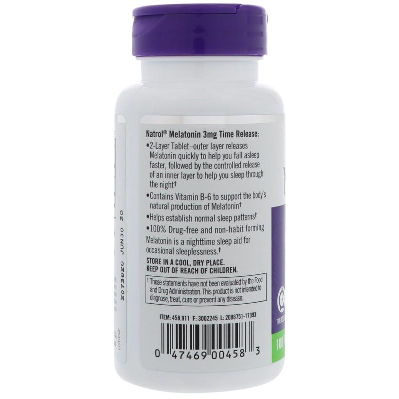 Natrol Melatonin Time Release 3 mg 100 tab - фото 1