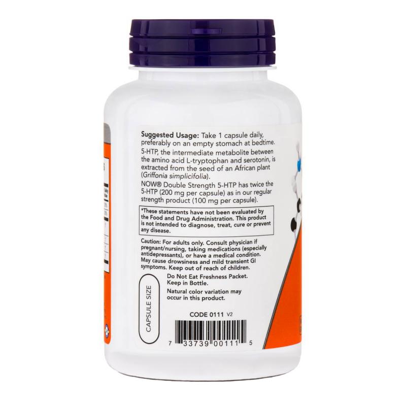 Now Foods 5-Htp 200 mg with Glycine Taurine Inositol 120 caps - фото 1