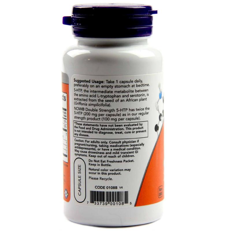 Now Foods 5-Htp 200 mg with Glycine Taurine Inositol 60 caps - фото 1