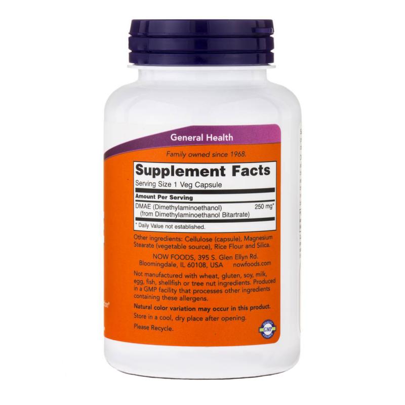Now Foods DMAE 250 mg 100 vcaps - фото 1