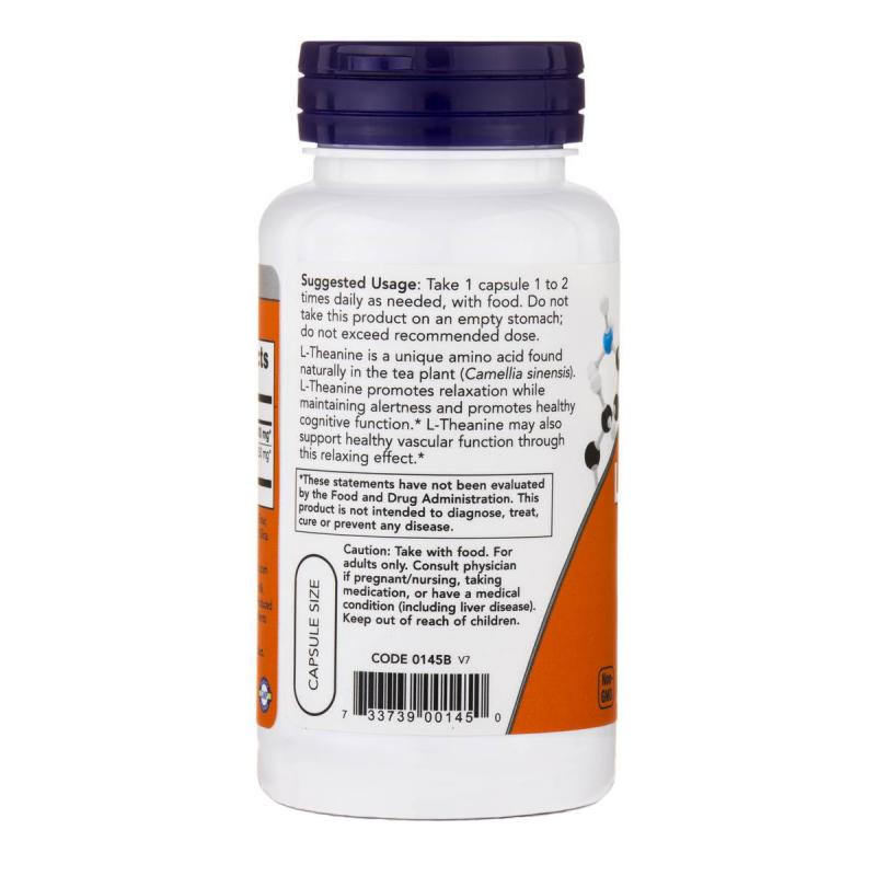 Now Foods L-Theanine 100 mg 90 vcaps - фото 1