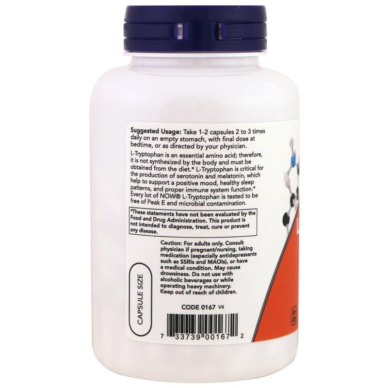 Now Foods L-Tryptophan 500 mg 120 vcaps - фото 1