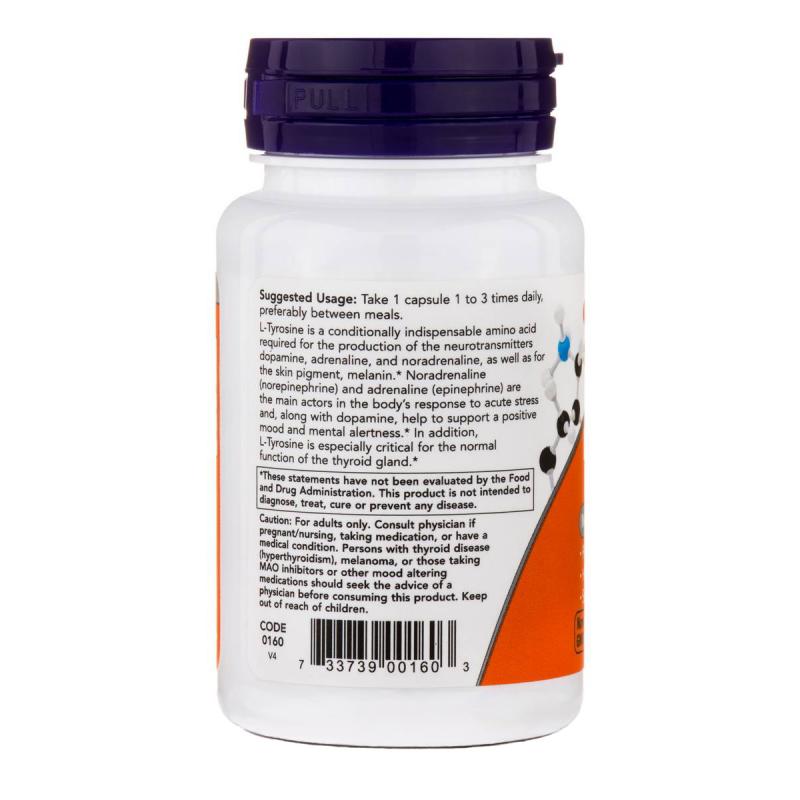 Now Foods L-Tyrosine 500 mg 60 caps - фото 1