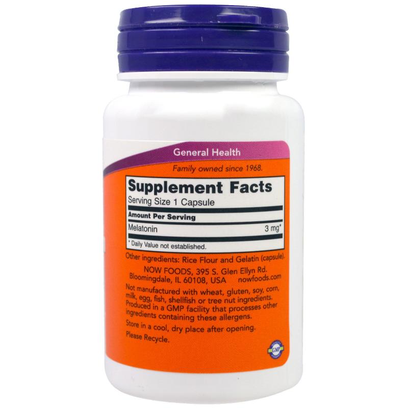 Now Foods Melatonin 3 mg 60 caps - фото 1