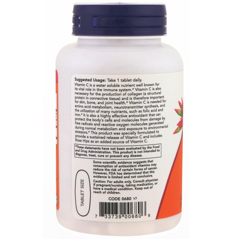 Now Foods C-1000 Sustained Release with Rose Hips 100 tab - фото 1