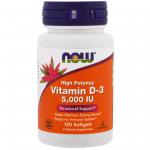 Now Foods Vitamin D-3 5.000 IU 120 soft - фото 1