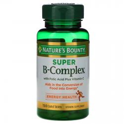 Nature's Bounty Super B-Complex with folic acid plus vitamin C 150 tablets
