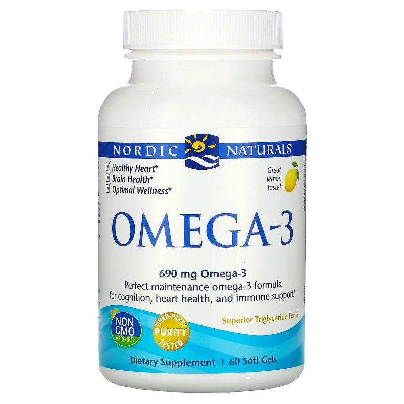 Nordic Naturals OMEGA-3 690 mg omega-3 60 softgels with lemon - фото 1