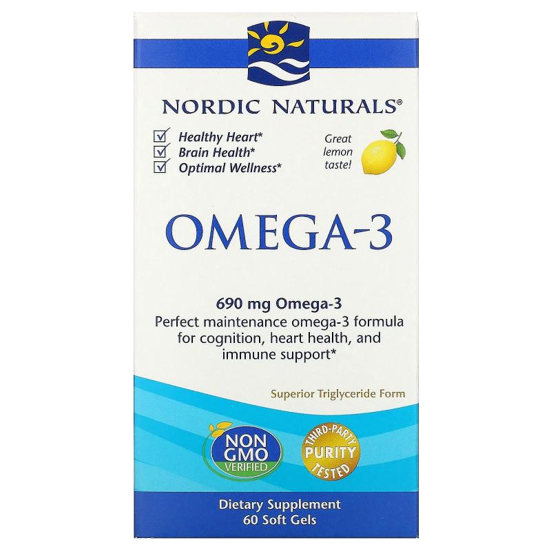 Nordic Naturals OMEGA-3 690 mg omega-3 60 softgels with lemon - фото 1