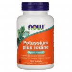 Now Foods Potassium plus Iodine 180 Tablets - фото 1
