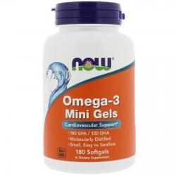 Now Foods Omega-3 Mini Gels 180 EPA / 120 DHA 180 Softgels
