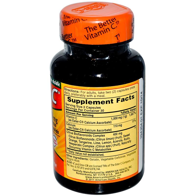 American Health Ester-C 500 mg with Citrus Bioflavonoids 60 capsules - фото 1