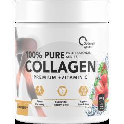 Optimum System Collagen Powder 100% Pure 200 гр, клубника
