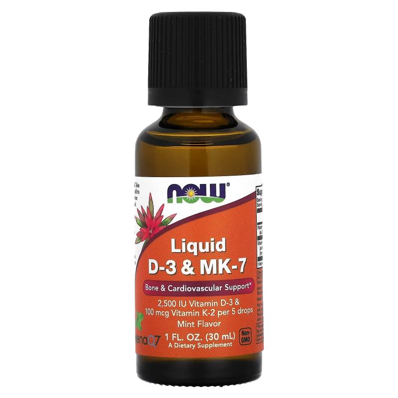 Now Foods Liquid D-3 & MK-7 30 ml - фото 1