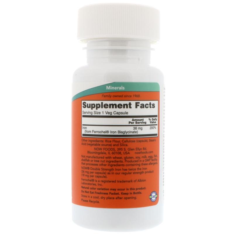 Now Foods Iron 36 mg 90 vcaps - фото 1