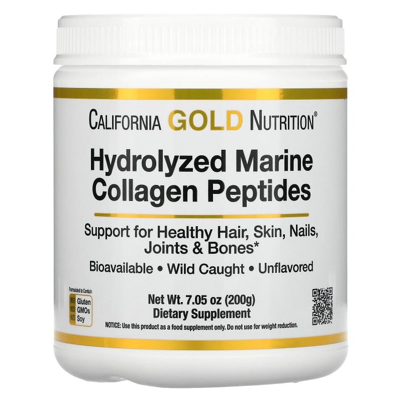 California Gold Nutrition Hydrolyzed Marine Collagen Peptides 200 g - фото 1