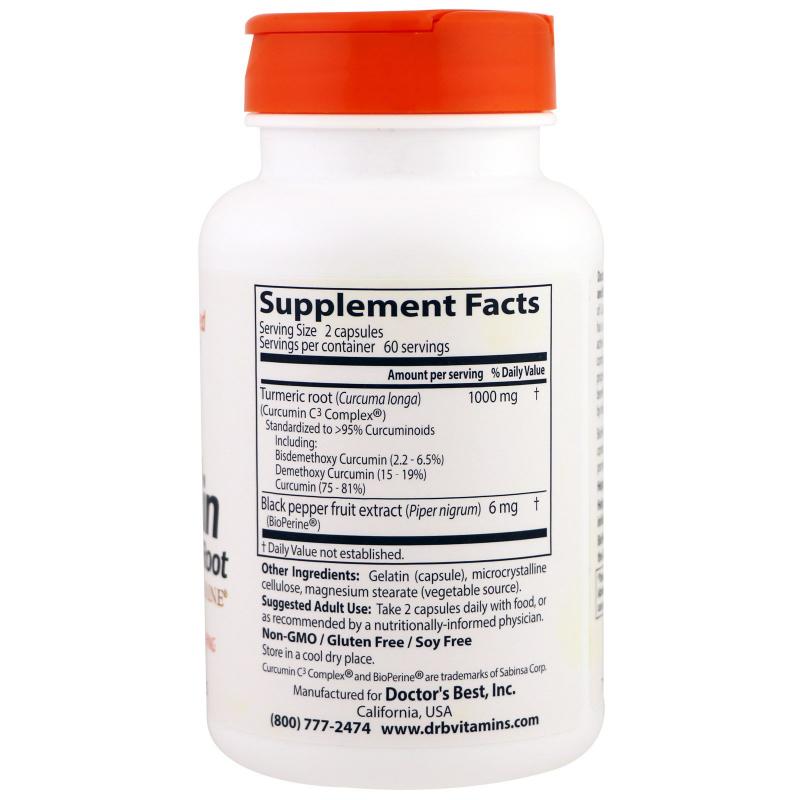 Doctor's Best High Absorption Curcumin from Turmeric Root 500 mg 120 caps - фото 1