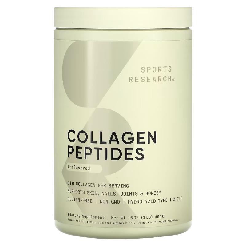 Sports Research Collagen Peptides Hydrolyzed Type 1 & 3 Без Добавок 454 грамма - фото 1