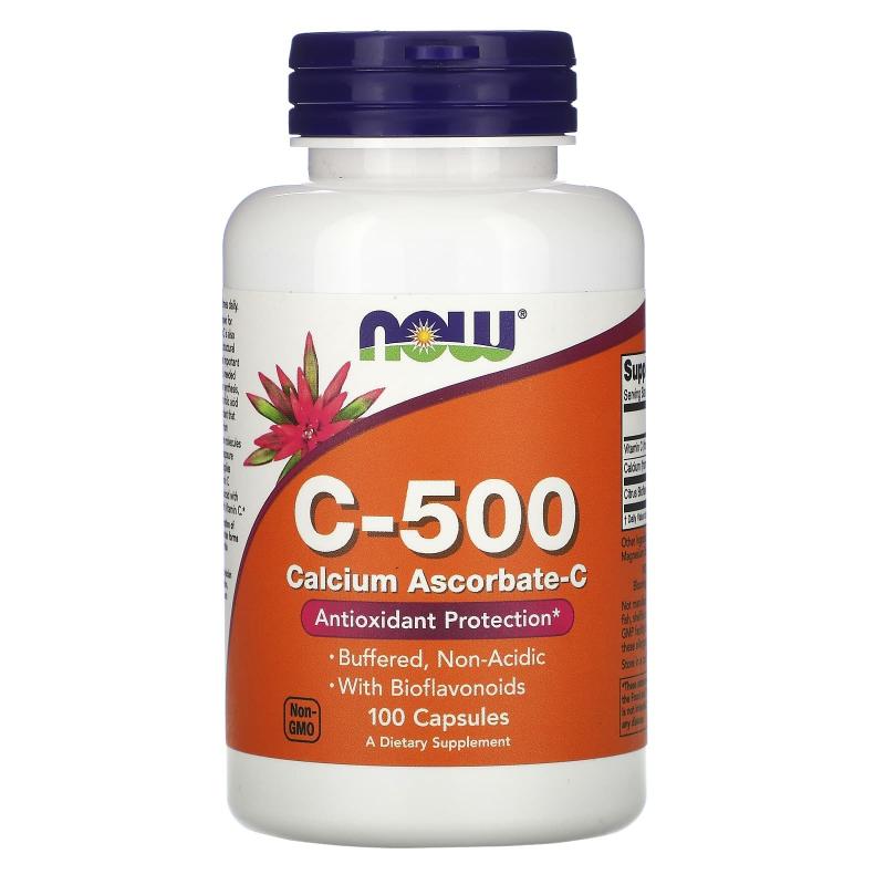 Now Foods C-500 Calcium Ascorbate-C with Bioflavonoids 100 capsules - фото 1