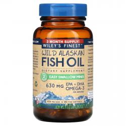 Wiley's Finest Wild Alaskan Fish Oil 630 mg EPA + DHA 180 softgels